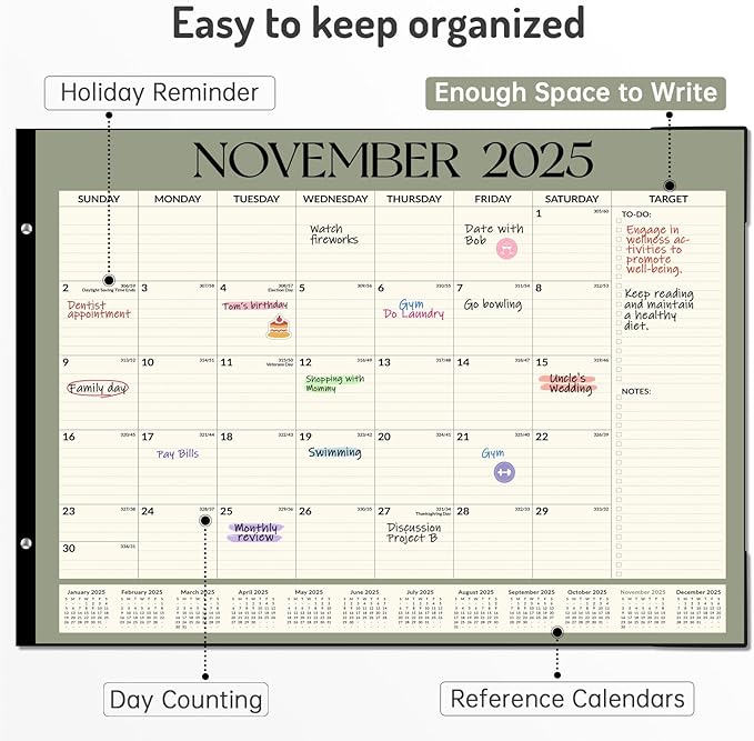 Forvencer 22" x 17" Large Desk Calendar 2026, 20 Months Calendar Runs from - Image 4