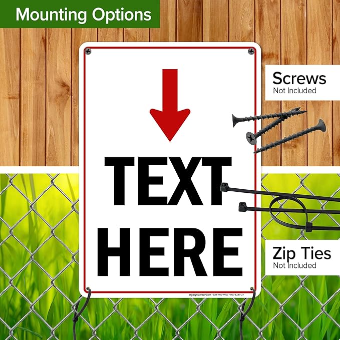 Custom Arrow, Custom Directional Sign, Arrow Down Sign, 10x14 Inches, 55 mil - Image 5