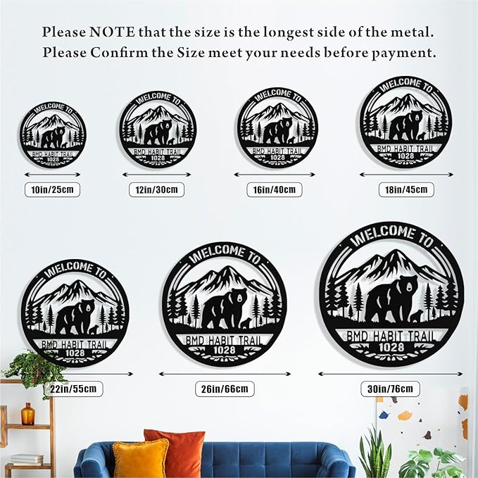 Custom Bear Metal Sign, Personalized Metal Address Signs Plague - Image 7