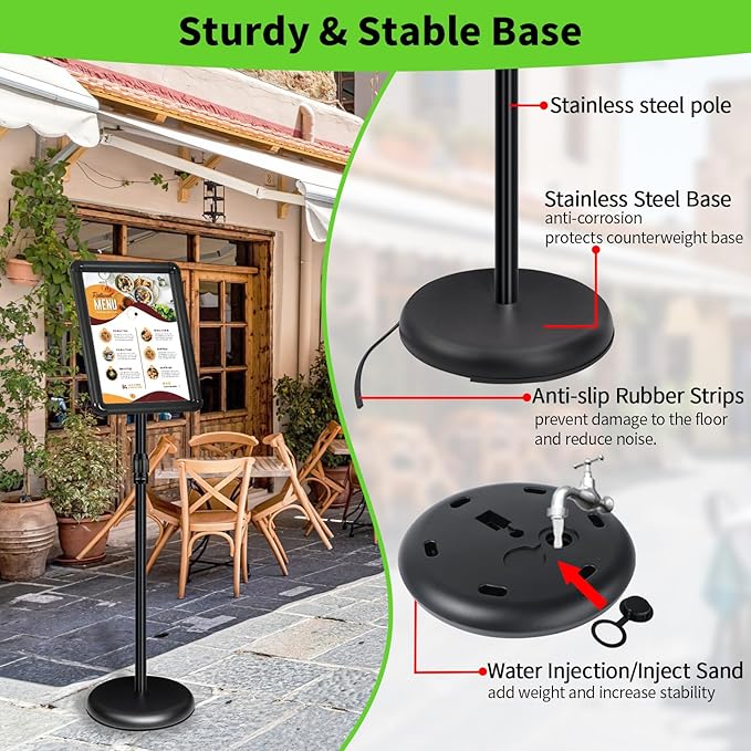 INNOVSIGN Adjustable Pedestal Sign Holder Stand 8.5''x11'', Floor Standing - Image 5