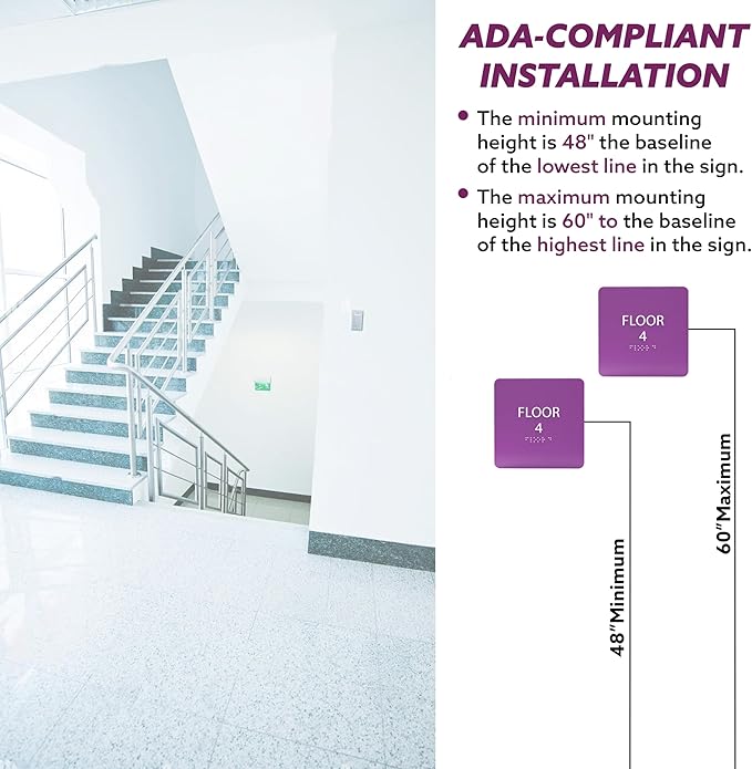 Cold Blue ADA Floor 4 Sign - Image 4