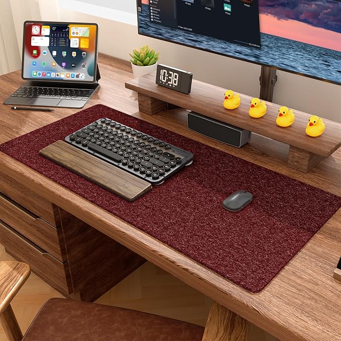 Auhoahsil Felt Desk Mat, Minimalist Large Mouse Pad XXL 35.5 x 15.7 in - Image 7