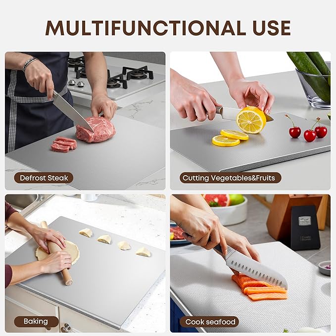 KORVOS Stainless Steel Cutting Board, 304 Stainless Steel Cutting Boards - Image 8