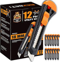 REXBETI 12-Pack Utility Knife, Retractable Box Cutter by REXBETI