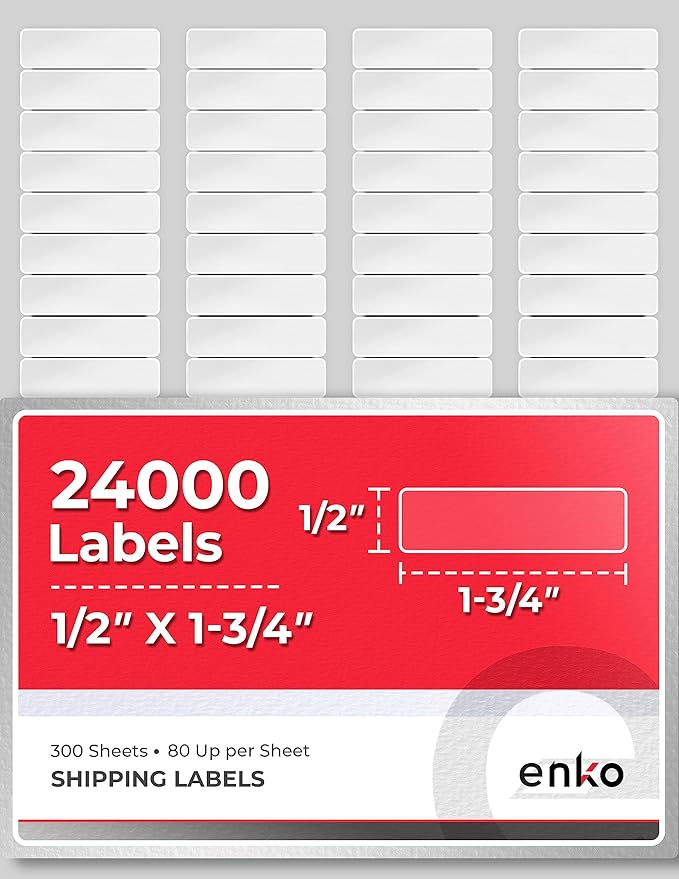 enKo 24000 Labels, 1/2 x 1-3/4 inches by enKoProducts