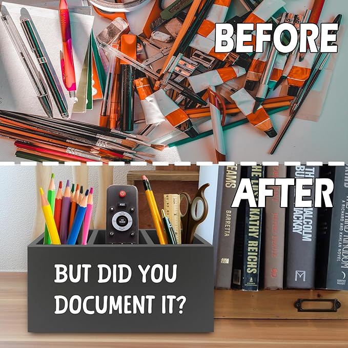 XPH Funny But Did You Document It Black Pen Pencil Holder Organizer - Image 6