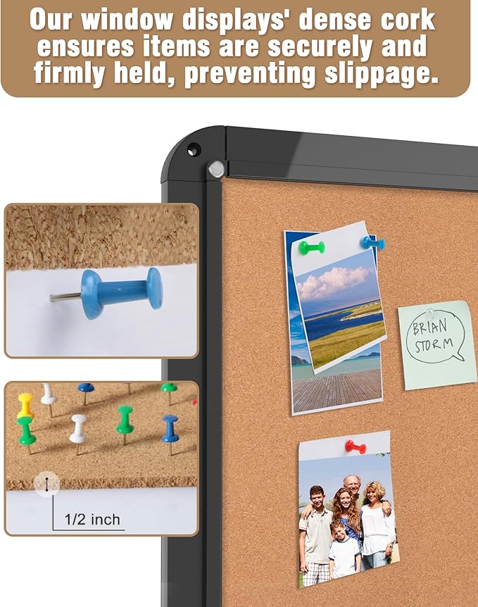 Mifuro 28"x26" Enclosed Bulletin Board, Lockable Weather-Resistant Aluminum - Image 6