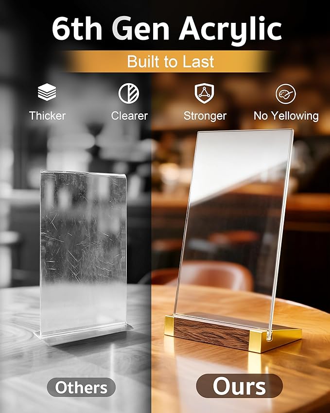 3 Pack Acrylic Sign Holder 8.5 x 11 Inch - Image 3