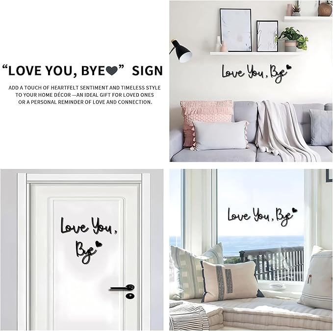 Love You Bye Wood Sign Home Decor, Above Door Topper Decoration, Boho Decor - Image 2