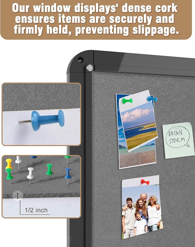 Mifuro 26"x20" Enclosed Bulletin Board, Lockable Weather-Resistant Aluminum - Image 6