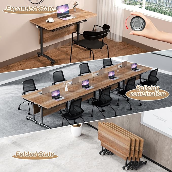 WYMHYZ Conference Table Flip Top Mobile Conference Room Tables, Folding - Image 3