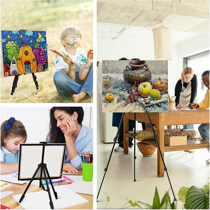 AROIC 8 Pack Painting Display Easel Stand Portable Adjustable Metal Tripod - Image 8