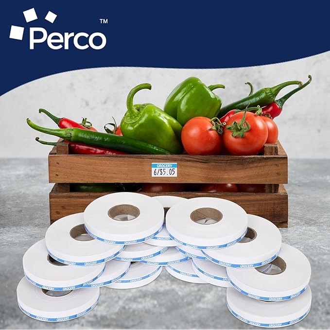 Perco Blue Reverse Print on White Grocery Labels to fit Monarch 1110 Price Gun - Image 7