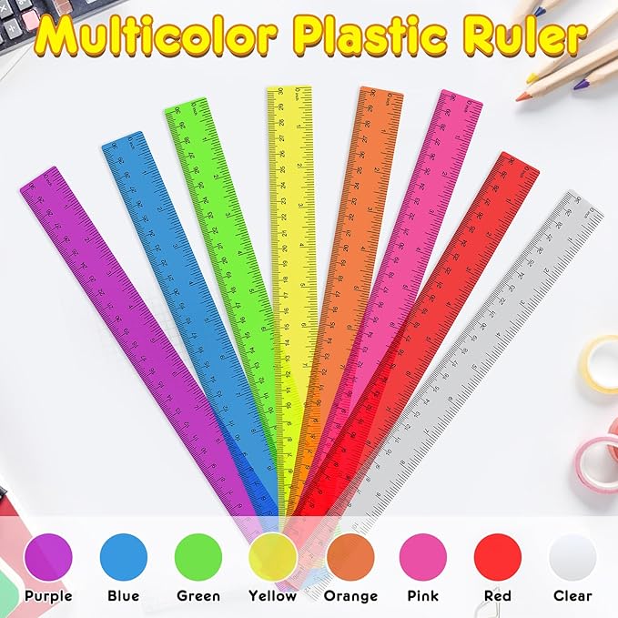 32 Pack Clear Plastic Ruler 12 Inch, Rulers Bulk - Image 4
