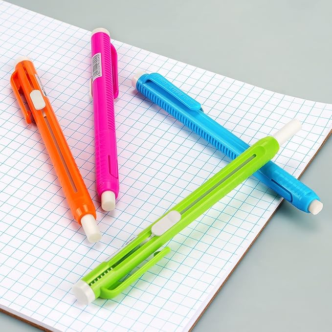 Retractable Mechanical Eraser Pen, Pen-Style Erasers Assorted Color, 5 Pack - Image 6