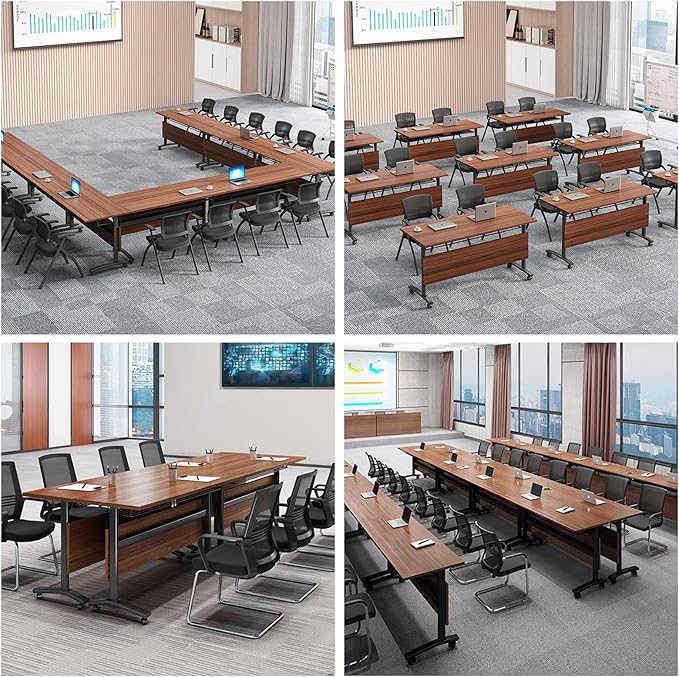Conference Table Foldable Meeting Tables, Flip Top Mobile Training Table The - Image 2