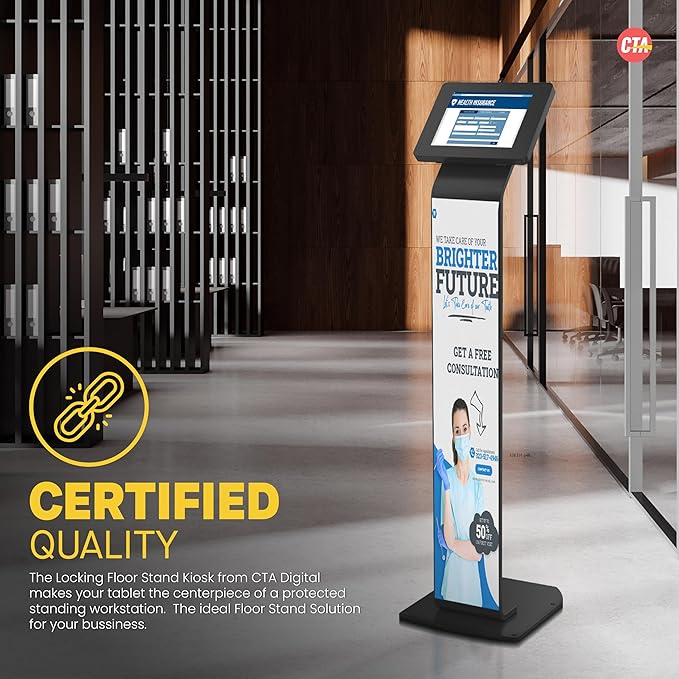 CTA Digital Locking Stand Kiosk Premium Small Locking Support Base Kiosk - Image 6