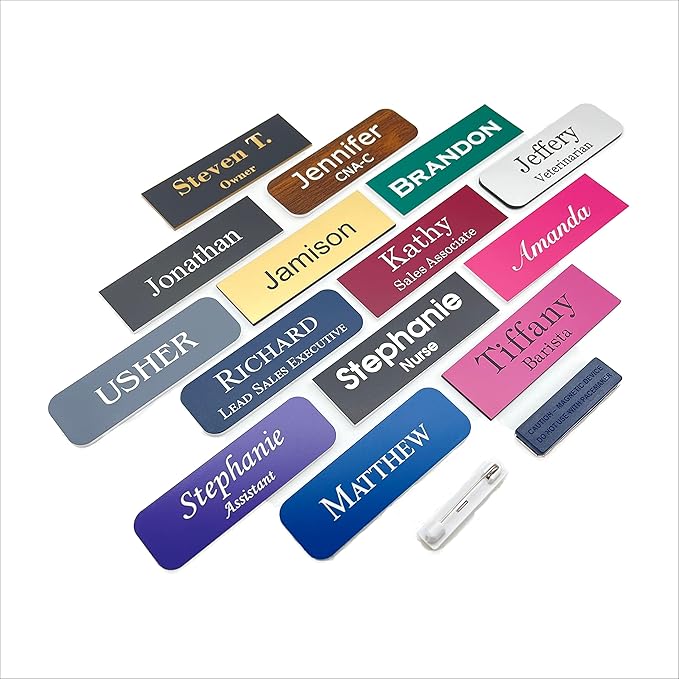 Custom Engraved Name Badges by EngraverzStudio