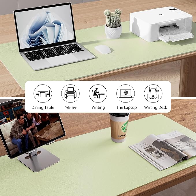 Aothia Faux Leather Desk Mat – Large Mouse Pad, Non-Slip PU Leather Blotter - Image 8