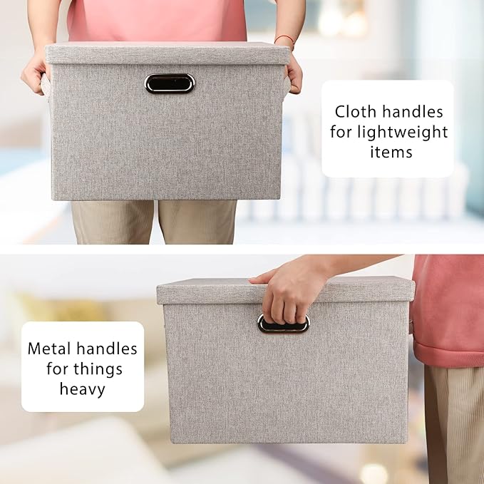 Graciadeco Large Quart Collapsible Stackable Storage Bins - Image 3