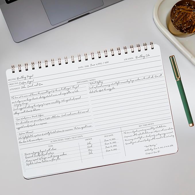 Merely Home | Meeting Notebook for Work | 8.25" x 11.75" | Project Planner | - Image 8