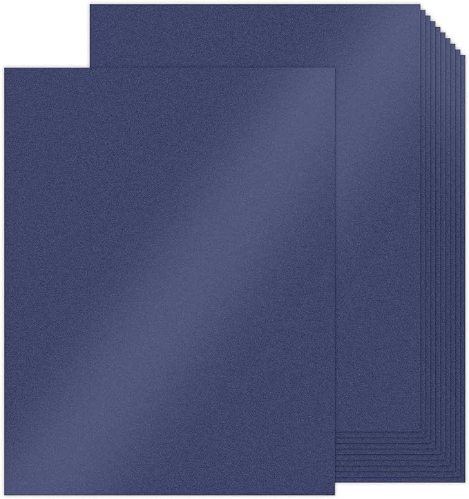 Navy Blue Shimmer Cardstock 8.5 x 11 Navy Blue Paper, Goefun 24 Sheets 80lb by Goefun