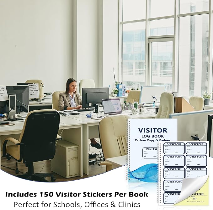 1 Pack of 150 Visitor Badges Registry Log - Image 6