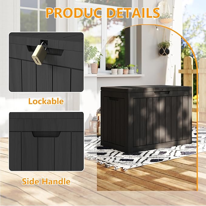 Yardgrace 320 Gallon Outdoor Storage Box Waterproof, Resin Deck Boxes - Image 3