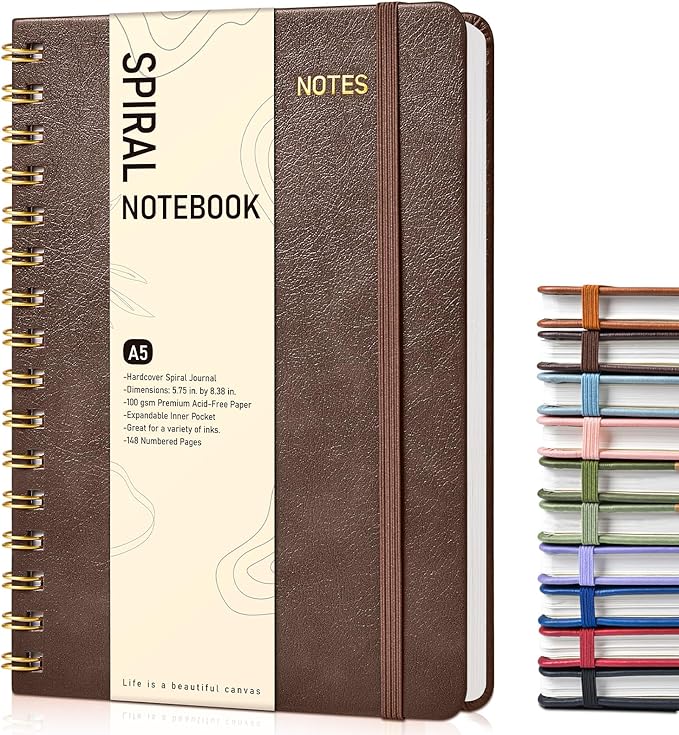 Graph Spiral Journal Notebook, A5 Hardcover Spiral Journals by Unknown