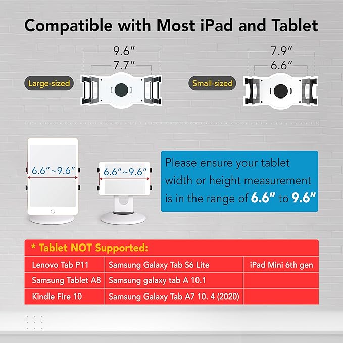 EHO Tablet Kiosk Stand, 360° Rotating Commercial Tablet Stand, Retail Kiosk - Image 2
