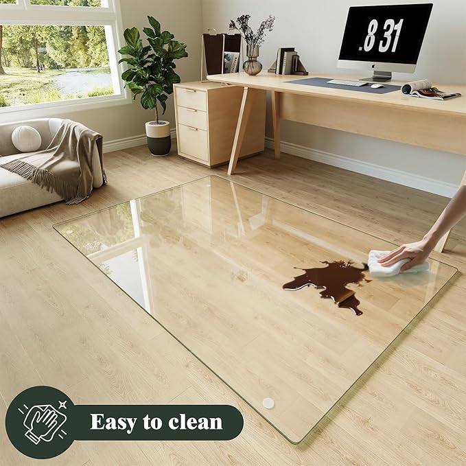 Koonmi Tempered Glass Chair Mat - Image 5
