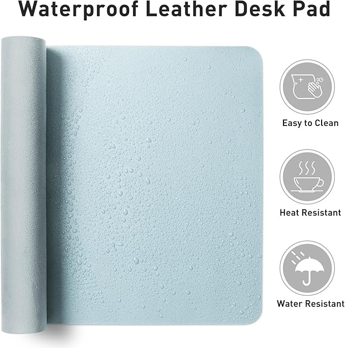 Aothia Leather Desk Pad Protector, Mouse Pad, Office Desk Mat, Non-Slip PU - Image 7
