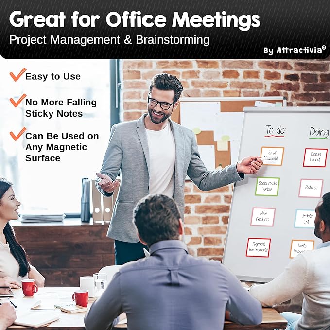 Attractivia Dry Erase Magnetic Labels 3.7 x 2.8 in, Color Borders, Medium Dry - Image 5