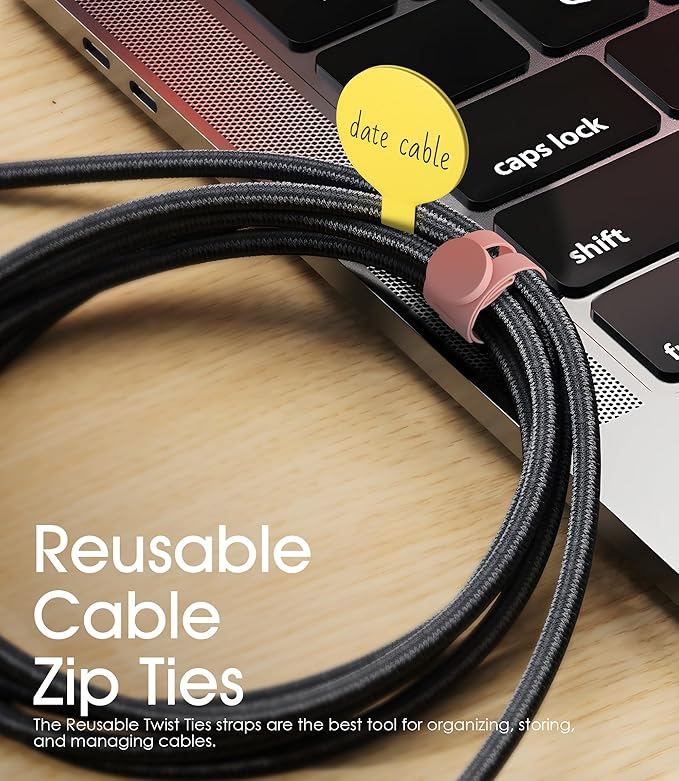 32Pcs Nearockle Cable Labels and Silicone Cable Ties Value Cable Management Set - Image 6