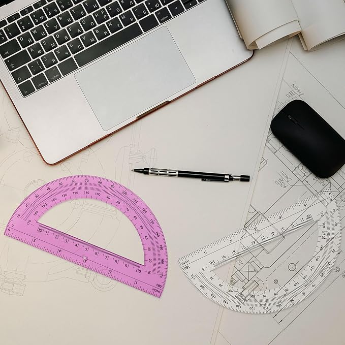 Zonon 3 Pack 6 Inch Plastic Protractor Christian Charity Donation 180 Degrees - Image 6