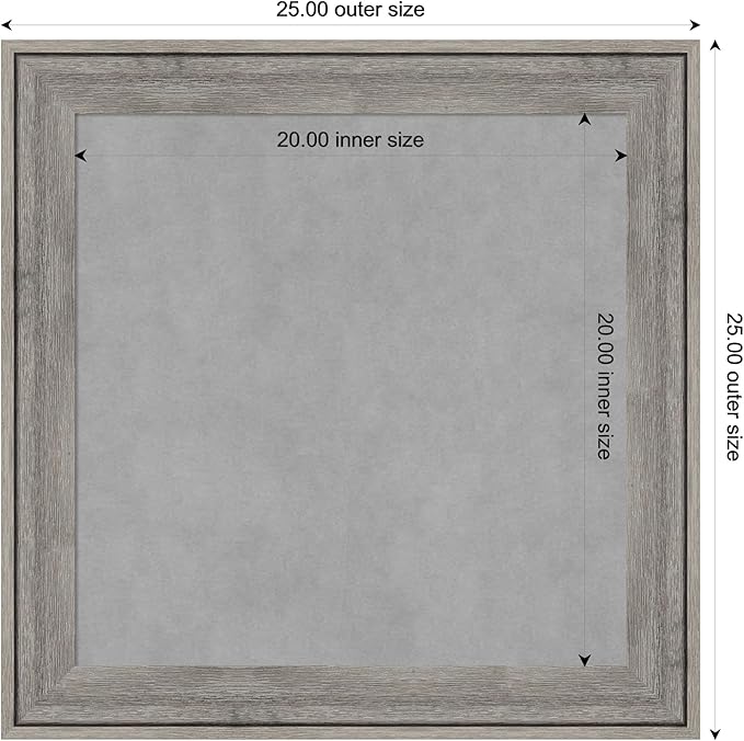 Amanti Art Grey Framed Magnetic Board 25x25 Medium Vision Board - Image 4