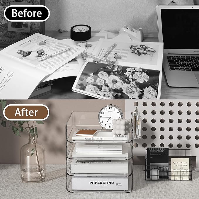 FANXIYQ 4-Tier Acrylic Paper Tray Organizer - Image 7