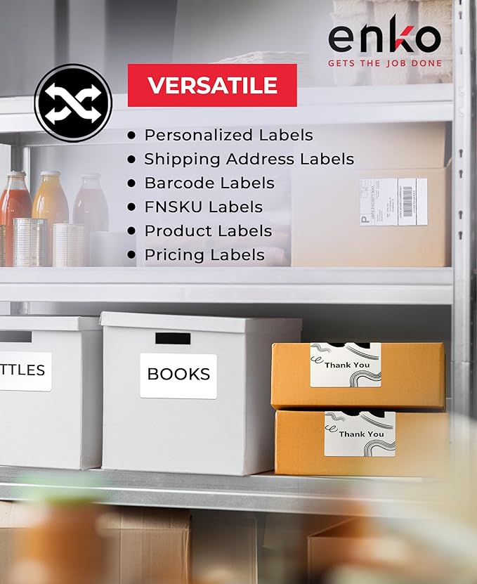 enKo Products - 4" x 6" Fanfold Direct Thermal Labels - White Shipping Labels - Image 4