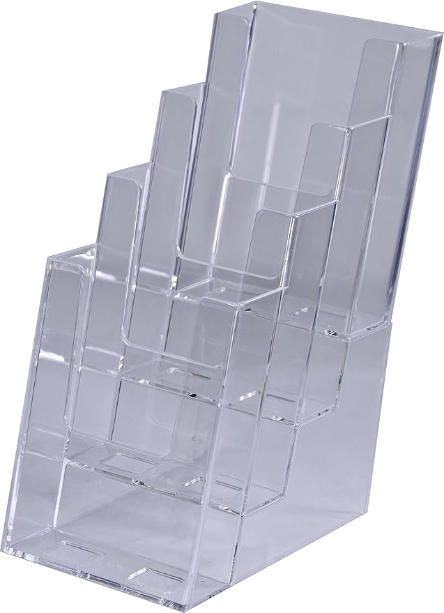 Clear-Ad - LHF-S104 - Acrylic Slant Back 4 Tier Trifold Brochure Display - - Image 3