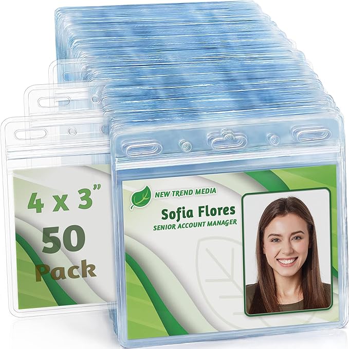 EcoEarth - Horizontal Card Protector w/Soft Edge - Sealable 4x3 Inch, 50 Pack - by EcoEarth