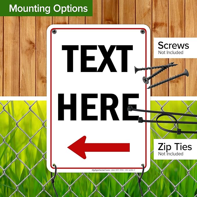 Custom Arrow, Custom Directional Sign, Left Arrow, 7x10 Inches, 55 mil thick - Image 5