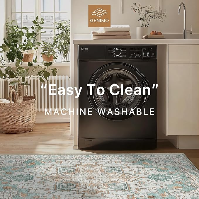 GENIMO 5x7 Area Rugs for Living Room, Machine Washable Non Slip Vintage Rugs - Image 5