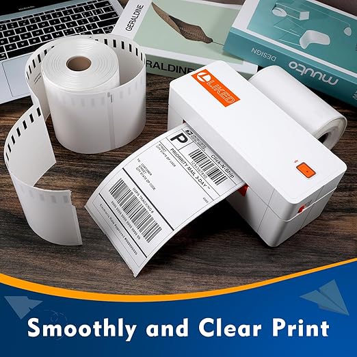 L LIKED 3300 PCS 4"x6" Direct Thermal Shipping Labels, Perforated White & - Image 4