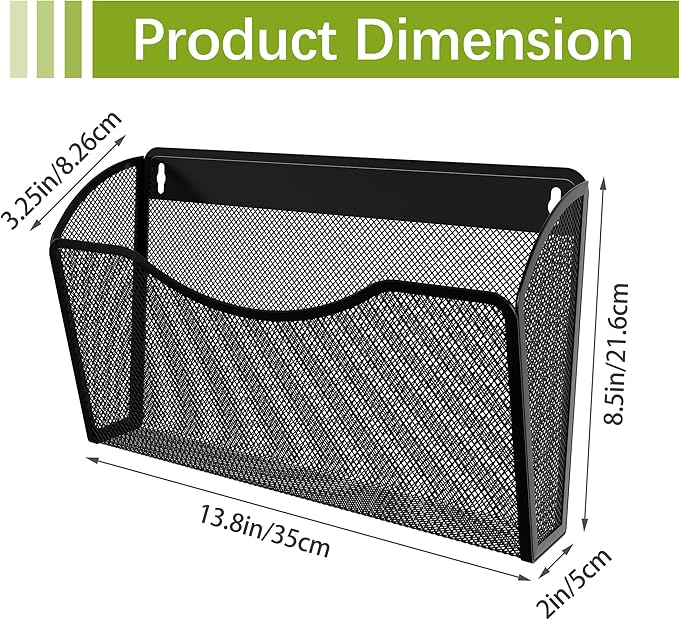 EasyPAG 6 Single Pocket Wall File Organizer, Mesh Hanging File Folder Organizer - Image 4