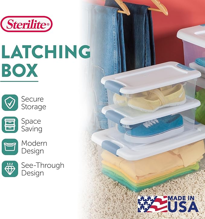 Sterilite 48-Pack Latching Box, Under Bed Storage Bins - Image 3