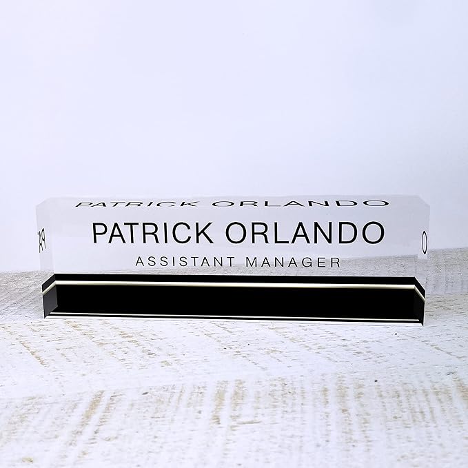 Artblox Personalized Office Desk Name Plate and Business Card Holder | Clear - Image 7