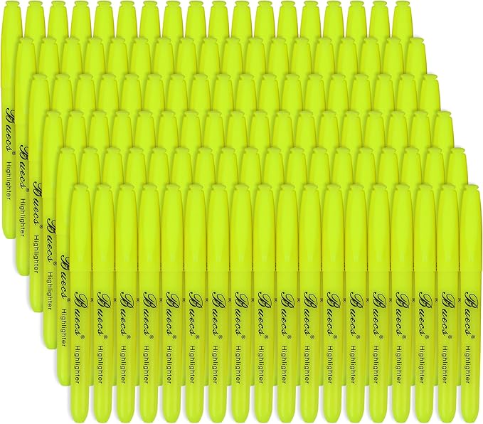 Buecs Highlighters Bulk Pack, Chisel Tip, Fluorescent Yellow, suitable by Buecs