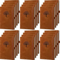 Qeeenar 24 Pack Leather Notebook Journals Bulk 5.7" x 8.3" Harder Cover A5 by Qeeenar