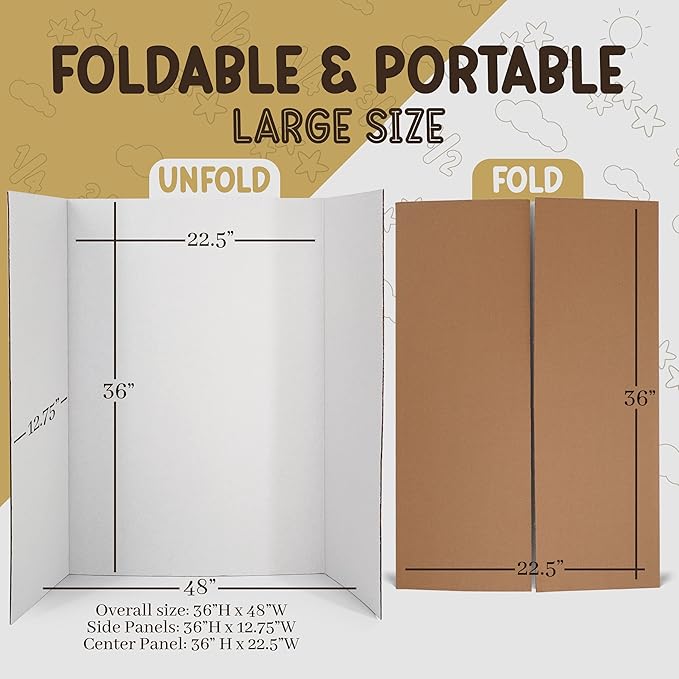 Trifold Poster Board 36" x 48" White Presentation Board - Image 7