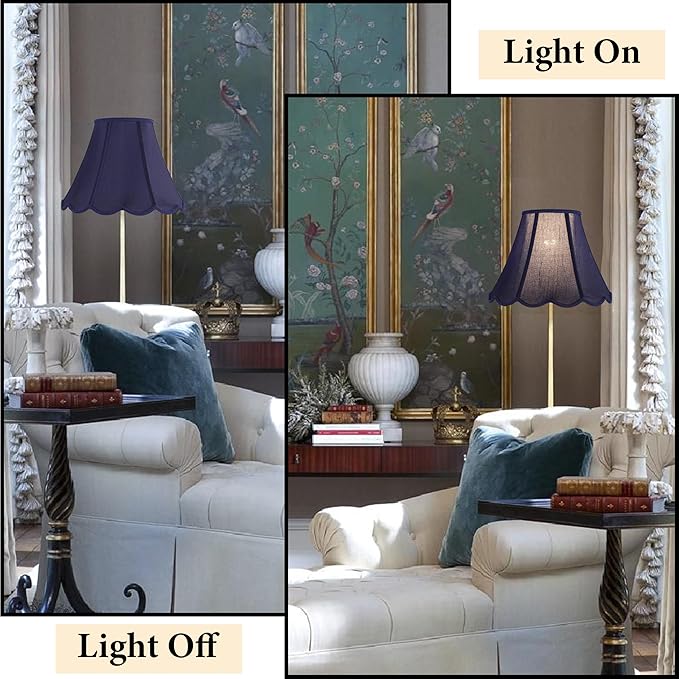 GOSO Set of 1 Leaf Scalloped Lamp Shade Blue, 6×13×9.8 Inch Spider Lamp Shade - Image 6